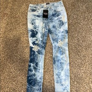 Boohooman cow bleached jeans